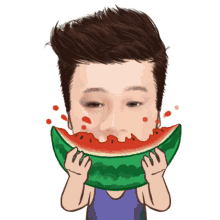 hauzozo eating watermelon big eyes yummy