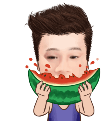 Hauzozo Eating Watermelon Sticker - Hauzozo Eating Watermelon Big Eyes Stickers