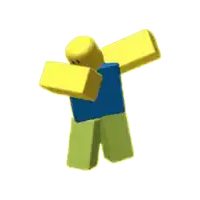 a roblox character is dancing with his arms outstretched .