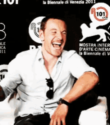 fassbender laugh haha funny ops