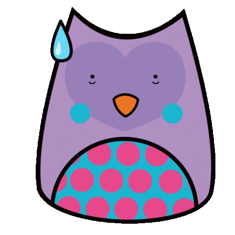 purple cartoon owls