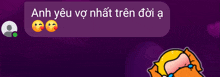 a purple background with the words anh yêu vợ nhật trên đói a