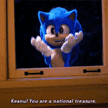 sonic keanu you are a national treasure sonic movie sonic the hedgehog keanu reeves