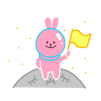 Pink Rabbit Sticker - Pink Rabbit Flag Stickers