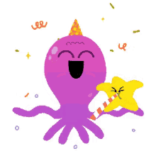 confetti party celebrating yay star