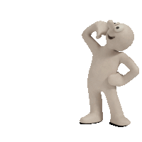 a cartoon character is holding a large hello sign