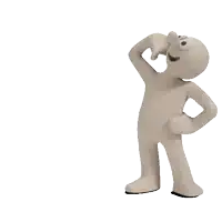a cartoon character is holding a large hello sign