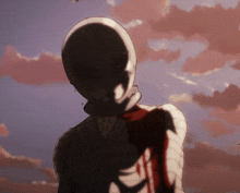 a silhouette of a person with blood coming out of their neck
