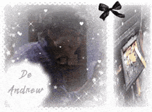 a picture of a man with the name de andrew written on it