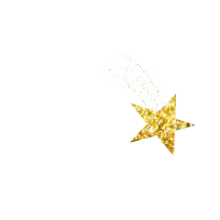 a gold star with sparkles coming out of it on a white background