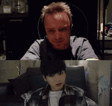 a man and a girl are having a video call