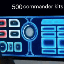 500 commander kits are advertised on a screen