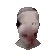 a pixel art of a person 's head with a hole in the middle of it .
