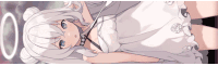 a girl with white hair and a white dress has a halo around her head