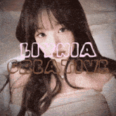 a picture of a girl with the words lucia creative written above her