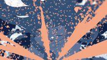 a cartoon character is surrounded by a burst of orange lines