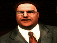 a man with glasses and a mustache is wearing a suit and tie and a hat that says old time chicago