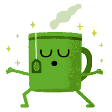 green tea green mug meditating meditate dance