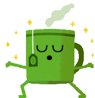 Green Tea Green Mug Sticker - Green Tea Green Mug Meditating Stickers