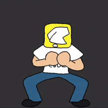 a cartoon of a man with a question mark on his head and the word code on his shirt