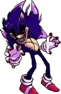 a cartoon of a purple sonic the hedgehog with a smile on his face and purple ears .