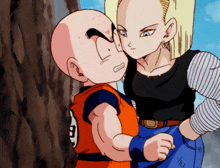 Krillin Android 18 GIF - Krillin Android 18 Kiss GIFs