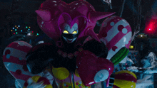 a cartoon character with balloons on their arms