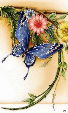 Butterfly Flower GIF - Butterfly Flower Glitter GIFs