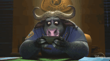 Playing Games Chief Bogo GIF - Playing Games Chief Bogo Zootopia Plus GIFs