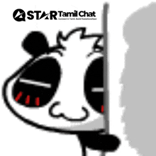 a star tamil chat logo with a cartoon character