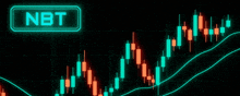 a neon sign that says next above a graph
