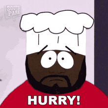 Hurry Jerome Chef Mcelroy GIF - Hurry Jerome Chef Mcelroy South Park GIFs