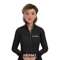 a cartoon woman wearing a black shirt that says simax