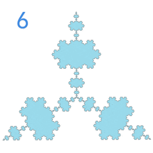 a drawing of snowflakes with the number 6 above it