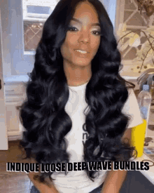 Deep Wave Hair Loose Deep Wave Bundles GIF - Deep Wave Hair Loose Deep Wave Bundles Deep Wave Wig GIFs