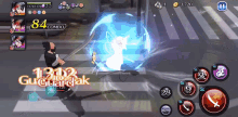 a screenshot of a video game shows a character with a sword and the number 1312