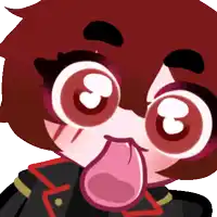 a cartoon character with a surprised look on his face sticking his tongue out