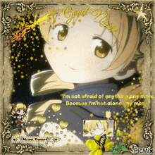 a picture of a girl that says good night