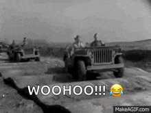 Ww2 Jeep GIF - Ww2 Jeep Black And White GIFs