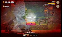 a screenshot of a video game says save me