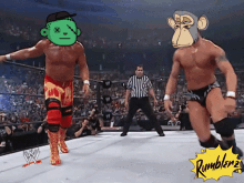 rumblerz body slam wrestling meme fight