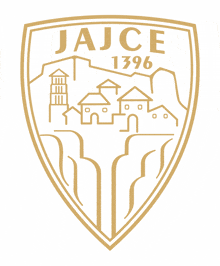 a logo for jajce shows a castle on a hill