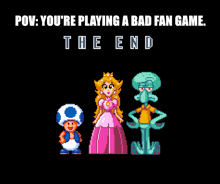 a poster that says " pov : you 're playing a bad fan game .. the end "