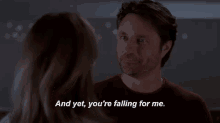 And Yet, You'Re Falling For Me. GIF - Fallingforme And Yet Youre Falling For Me Grays Anatomy GIFs