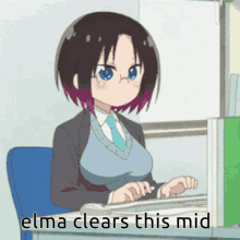 elma dragon maid anime elma clears this mid office