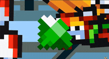 a pixel art drawing of a green block
