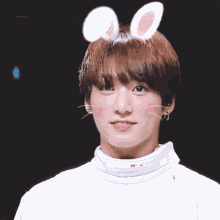 cute bunny jungkookie shy smile