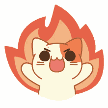 cute scream on fire cat funny