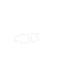 a line drawing of a cat and the words bye on a white background