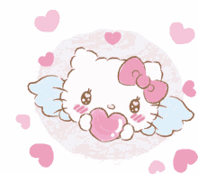 hello kitty pink angel kawaii